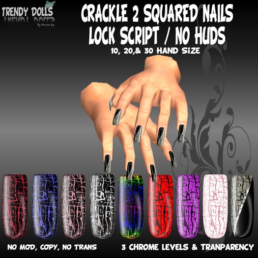 *::TD::* Crackle 2 Nails Squared
