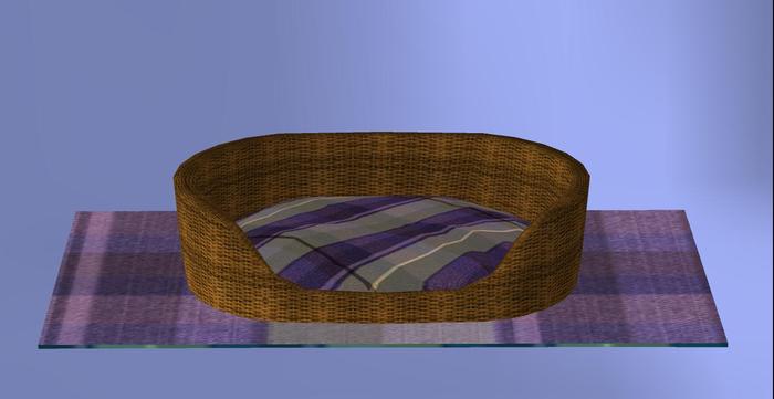 Mauve Tartan Pet Bed & Rug