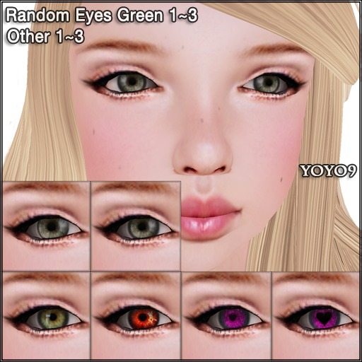 * yoyo9 * random eyes green 1-3 other