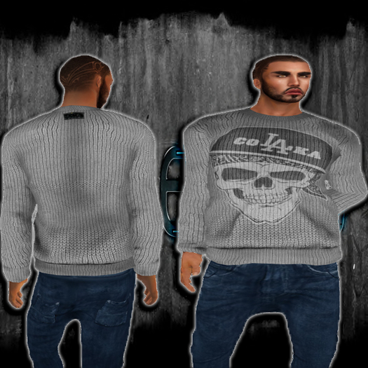 grey LA Skull sweater