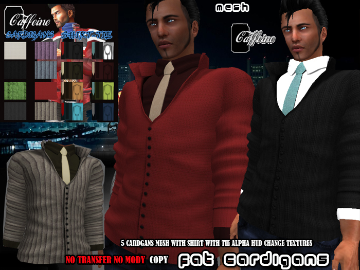 CAFFEINE FAT PACK CARDIGANS MEN MESH