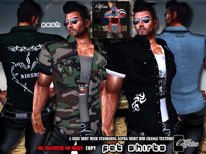 CAFFEINE FAT PACK SHIRTS MEN MESH