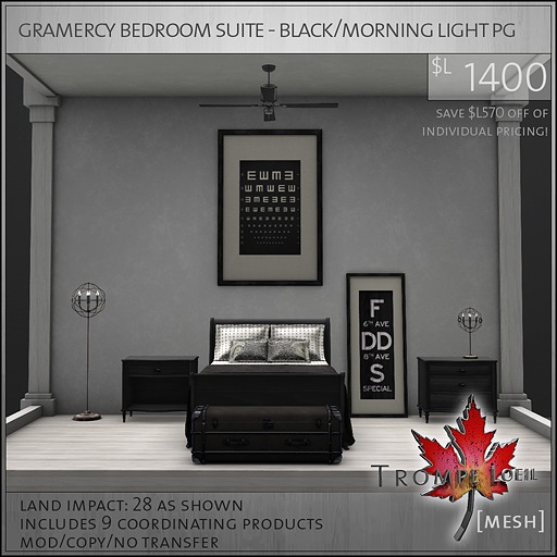 Trompe Loeil - Gramercy Bedroom Suite Brown/Silks PG [mesh]