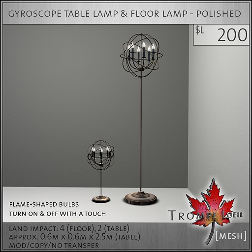 Trompe Loeil - Gyroscope Lamps Polished [mesh]