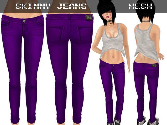 Skinny Jeans Purple - Mesh