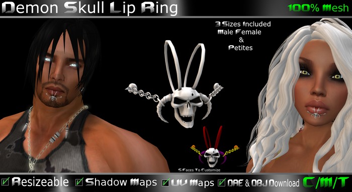 EVO - Demon Skull Lip Ring Boxed 