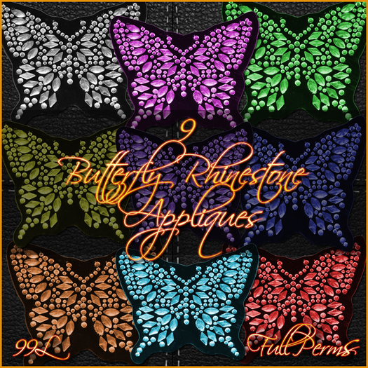 Souled Out 9 Butterfly Rhinestone Appliques/Patches