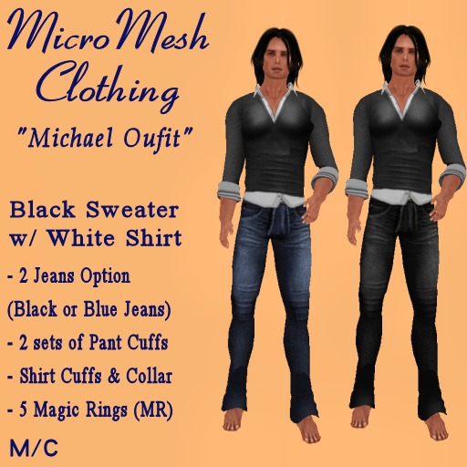 Michael Outfit (Black/White)(Micro Avatars)