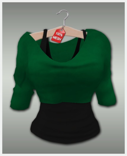 :VIRTISTRY: Cropped Shirt w/Tank (Forest/Black)