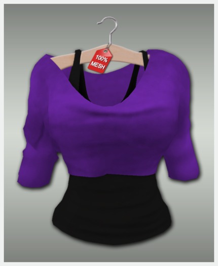 :VIRTISTRY: Cropped Shirt w/Tank (Grape/Black)