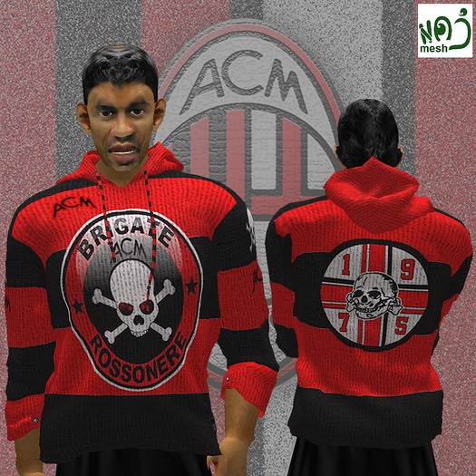 MILAN - BRIGATE ROSSONERE hoodie  (MESH) boxed