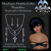 [FPI] Mystique Double Celtic Sapphire - Necklace, Earrings & 2 Belly Piercings Jewelry set