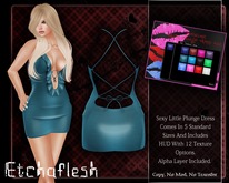 [Etchaflesh] Satin Plunge Dress W/ HUD