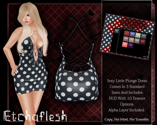 [Etchaflesh] Seein Spots Plunge Dress W/ HUD