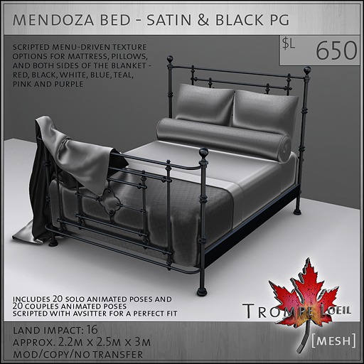 Trompe Loeil - Mendoza Bed Aguayo & Silver Frame PG [mesh]