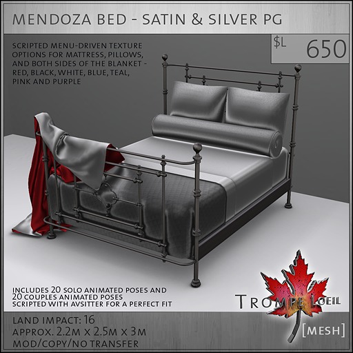 Trompe Loeil - Mendoza Bed Aguayo & Silver Frame PG [mesh]