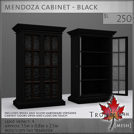 Trompe Loeil - Mendoza Cabinet Black [mesh]