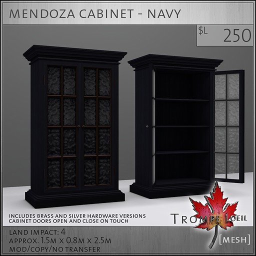 Trompe Loeil - Mendoza Cabinet Navy [mesh]