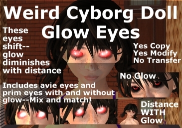 Weird Cyborg Doll Glow Eyes