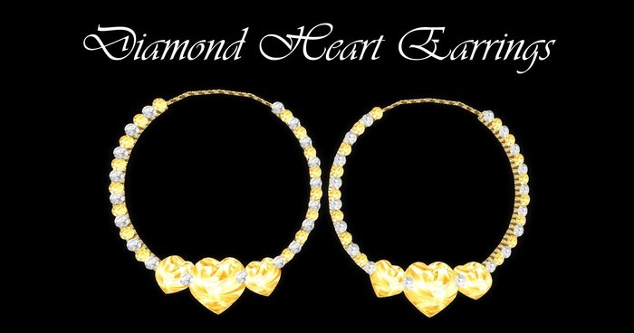 Yellow Diamond Heart Earrings