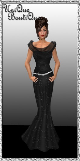 *UniQue* Hope Mesh Gown in BLACK