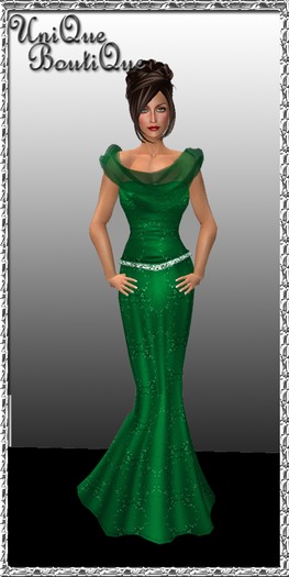 *UniQue*  Hope Mesh Gown in GREEN