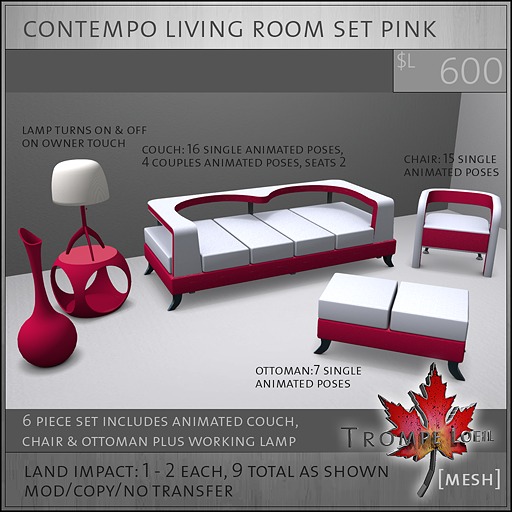 Trompe Loeil - Contempo Living Room Set Yellow [mesh]