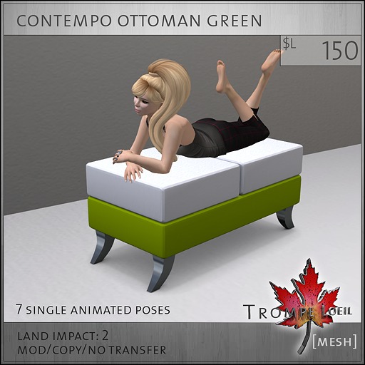 Trompe Loeil - Contempo Ottoman Green [mesh]