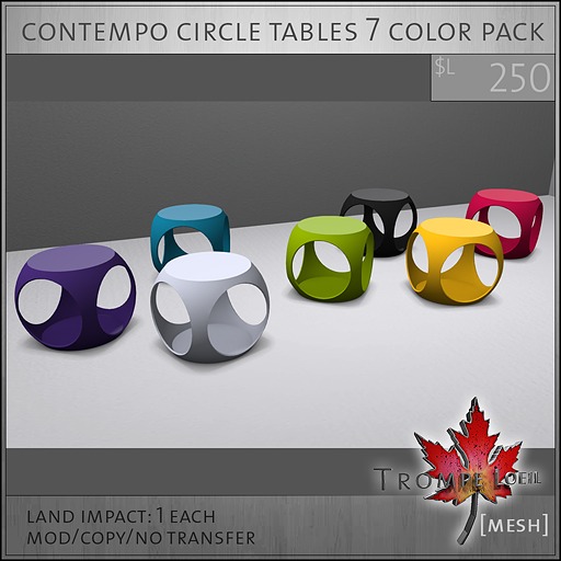 Trompe Loeil - Contempo Circle Tables 7 colors [mesh]