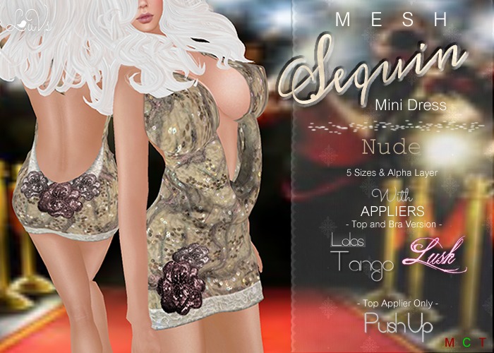 [LuVs] Sequin Dress Nude + Tango Pushup Lush Appliers