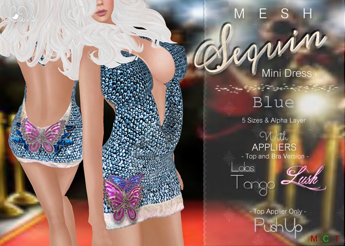 [LuVs] Sequin Dress Blue + Tango Pushup Lush Appliers