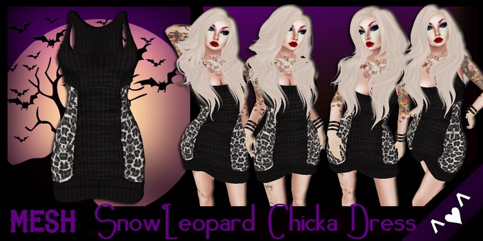 ^V^DRBC^V^ Snow Leopard Chicka Dress