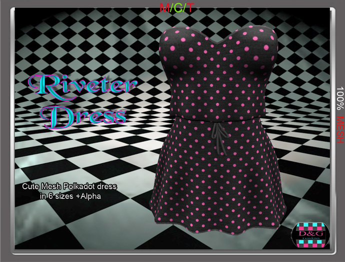 D&G Riveter Dress Pink & Black MESH