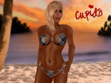 Rings Bikini Black Plaid 