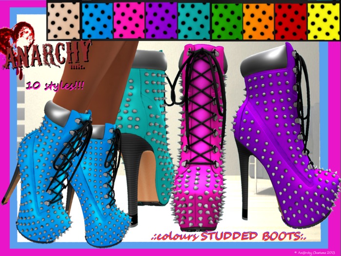 *An@rchy Ink* Studded Heels - [Colours]
