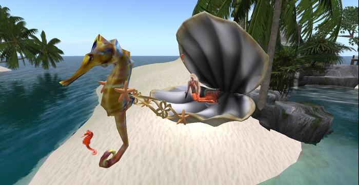 Mermaid seashell chariot