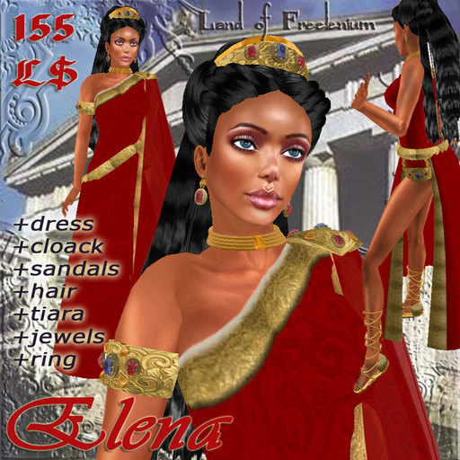 Ancient Greek Flexible Dress Elena red