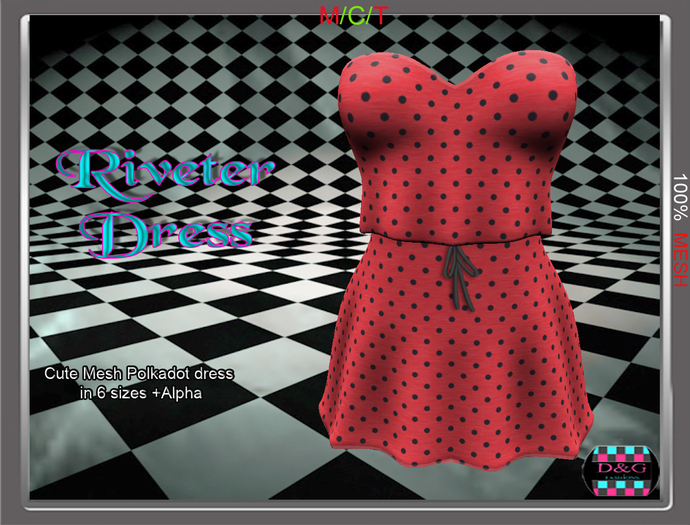 D&G Riveter Dress Red MESH