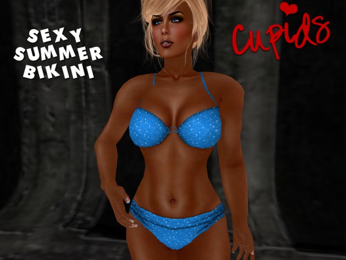 Metal Glitter Bikini  Blue