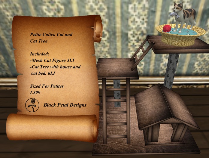 .:BPD:. Petite Calico Cat and Cat Tree