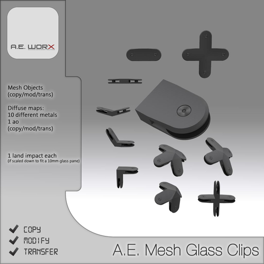 A.E. Mesh Glass Clips