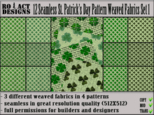 Ro!Act Designs 12 Seamless St Patrick Day Pattern Weaved Fabric