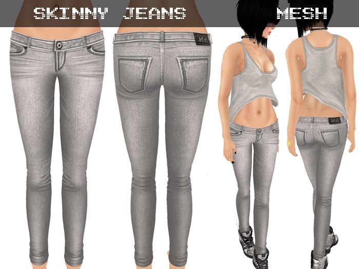 Skinny Jeans White - Mesh