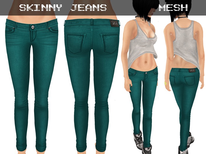 Skinny Jeans Turquoise - Mesh