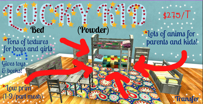 Mudlarks Lucky Kid Bed w/ Cuddles! (POWDER)