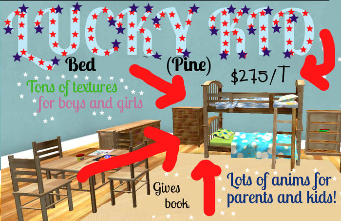 Mudlarks Lucky Kid Bed w/ Cuddles! (PINE)