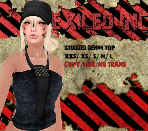 [Exiled Inc.] Top Denim mesh
