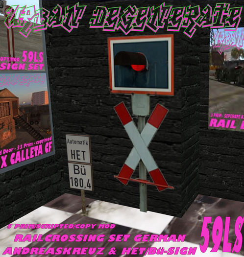 RAILROAD CROSSING SIGN SET (GERMAN)