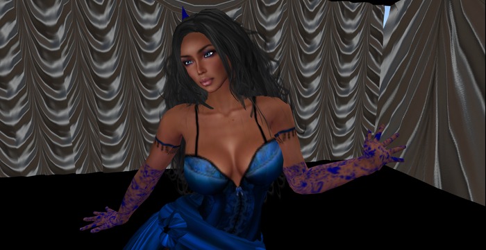 Blue Lace evening gloves