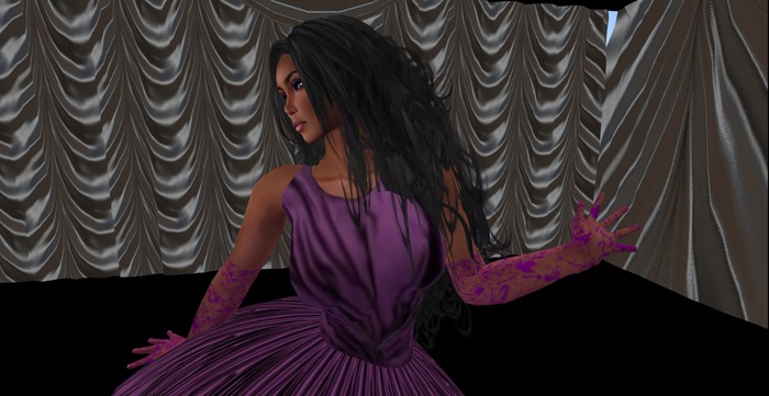 Purple Lace evening gloves